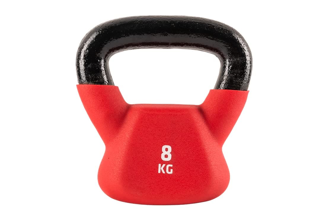 UFC 8kg Kettlebell, Red, Rubber Coated Iron with Flat Bottom