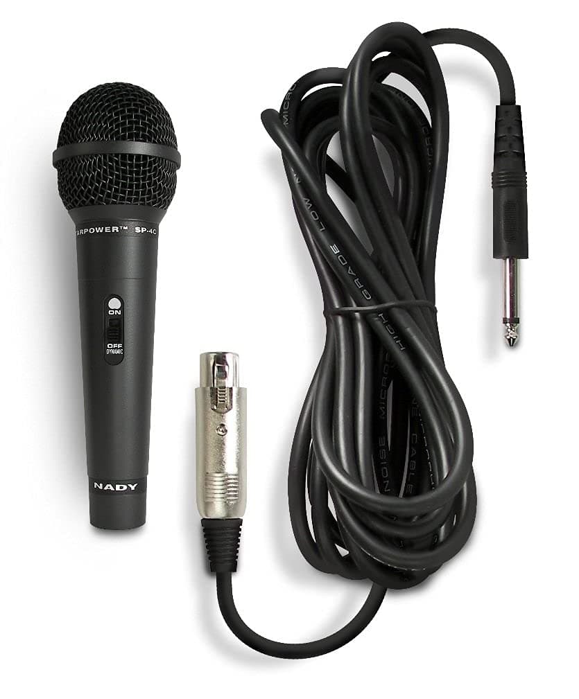 Nady SP-4C Dynamic Neodymium Microphone - Professional vocal microphone for performance, stage, karaoke, public speaking, recording - includes 15' XLR-to-1/4" cable