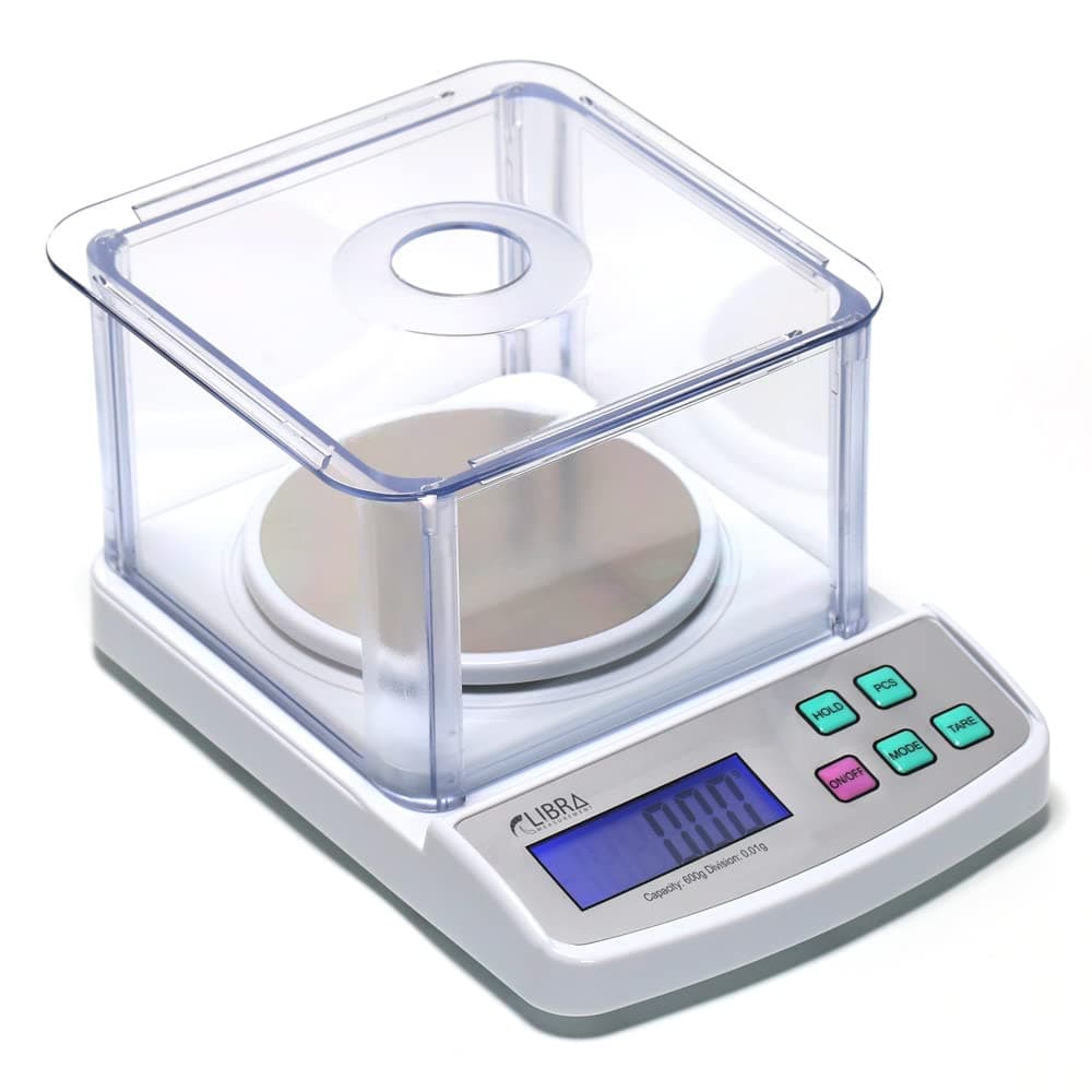 600 g x 0.01 g Digital Lab Scale, Piece Counting, Wind Shield, Stainless Steel Pan, Backlit LCD, AC Adapter, Multiple Weight Unit, Capacity: Max 600 g, Min 0.05 g (50 mg), Readability: 0.01 g (10 mg)