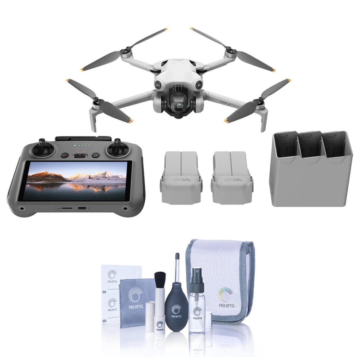 DJI Mini 4 Pro, Folding Mini-Drone with 4K HDR Video Camera for Adults, Under 0.549 lbs/249 g, 34 Mins Flight Time, 20 km Max Video Transmission Distance, Omnidirectional Vision Sensing (DJI RC 2)