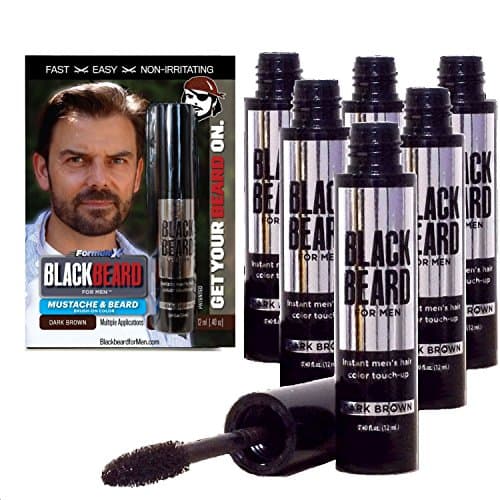 Blackbeard for Men Formula X - Instant Brush-on Beard & Mustache Color - 6-pack