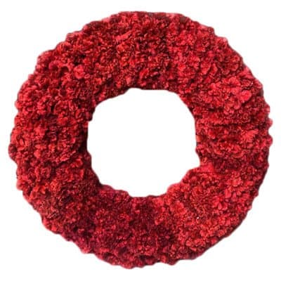 Celosia Wreath, 13-Inch, Red