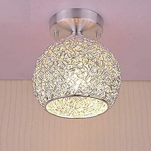 Modern Ceiling Light Polished Chrome Hallway Ceiling lamp with Aluminium Shade for Bedroom, Living Room, Stairs and Cloakroom