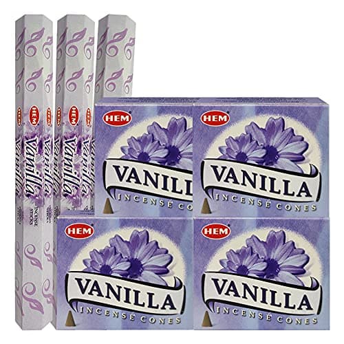 Vanilla Incense sticks and cone incense holder variety pack bundle insence insense insienso