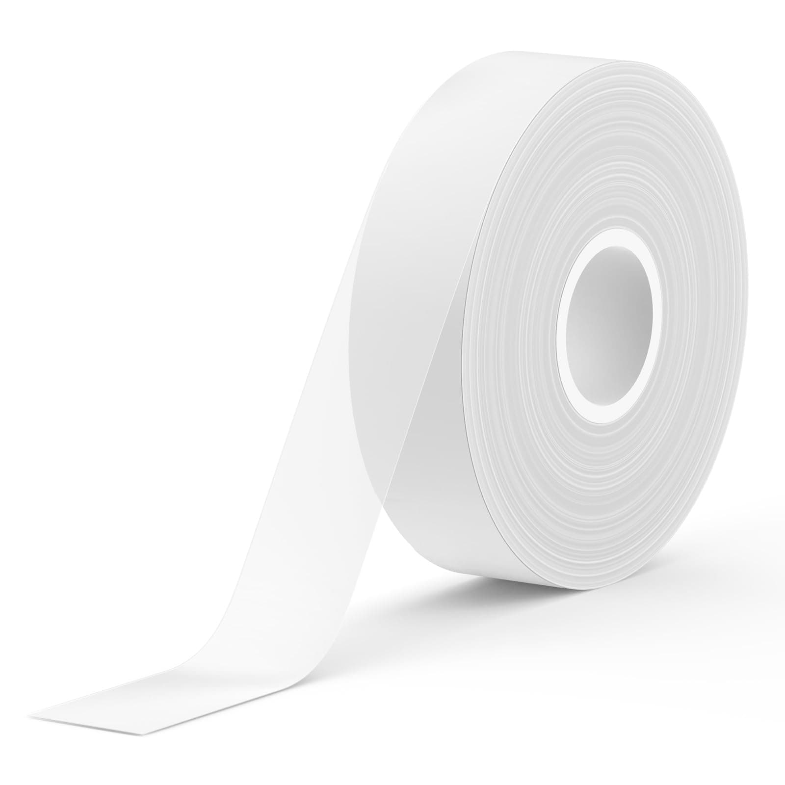 E10 & E11 Label Maker Tape, 0.59in × 19.7ft (15mm × 6m) Transparent Genuine Continuous Laminated Thermal Label Tape Refill, Waterproof Oilproof Auto Detect Labels, Black on Transparent