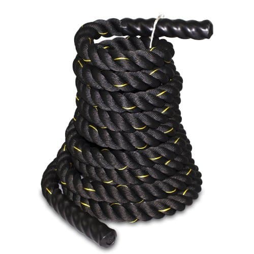 Smartxchoices Black Battle Rope 1.5''/2'' Width Exercise Training Workout Ropes 30/40/50 Ft Length Home Gyms Abdominal Muscle Biceps Abs Metabolic Core Work Fitness