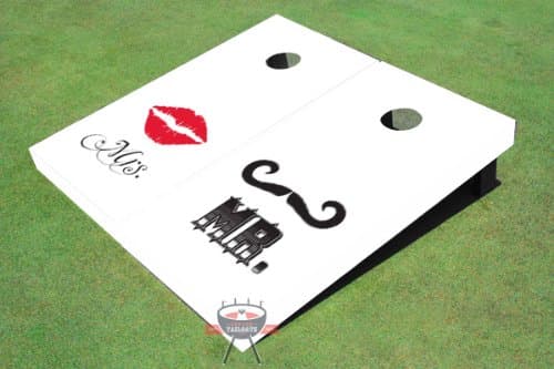 Mr. and Mrs. Wedding Theme Corn Hole Boards Cornhole Game Set