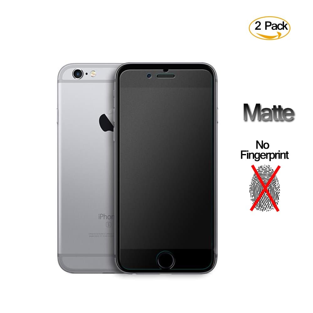 Wenkpie iPhone 8 Plus Matte Glass Screen Protector, Anti-Glare & Anti-Fingerprint No Dazzling 9H Hardness HD Clear Tempered Glass Shield Film iPhone 7 Plus iPhone 8 Plus Smooth as Silk 2 Pack