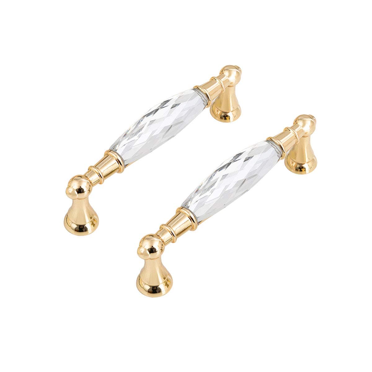 3.75" clear gold crystal drawer pulls