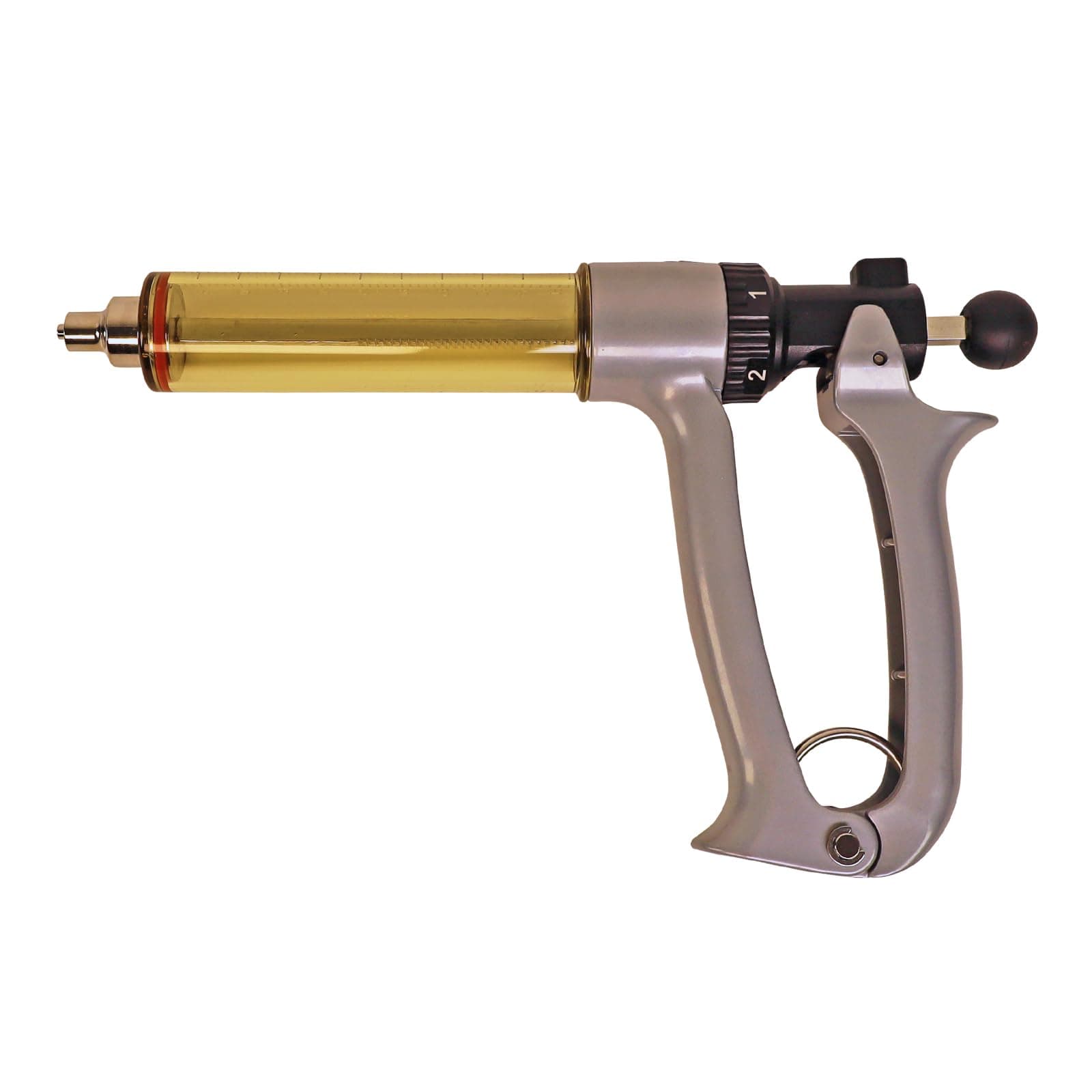 50ML Semi Automatic Livestock Syringe, 5 Gears Adjustable Continuous Repeating Luer Lock Syringe for Farm Ranch Cattle Cow Horse Goat Sheep Hog