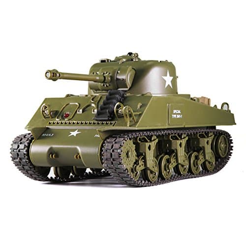 HENG LONG Remote Control 2.4Ghz 1/30 Scale US M4A3 Sherman RC IR Battle Tank w/Sound Lights