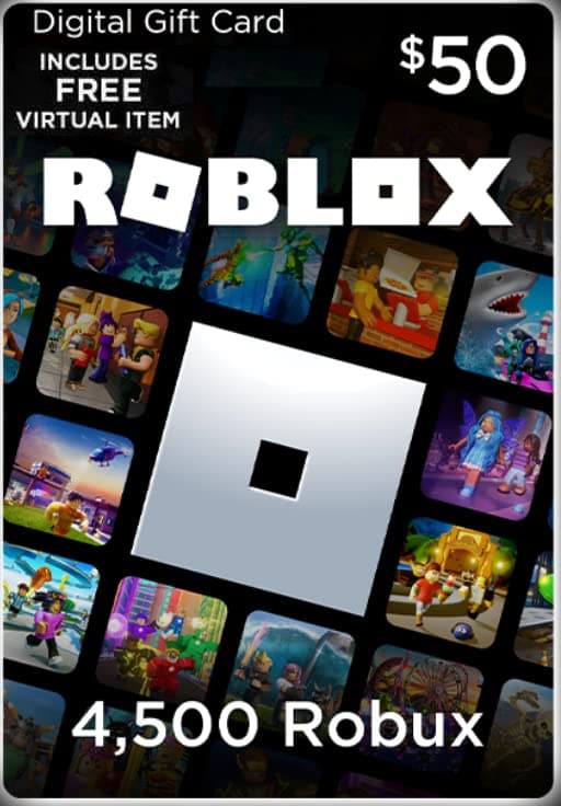 Roblox Gift Code - 4500 Robux Or 50$ Roblox Credit + Bonus Item Gift Code Only