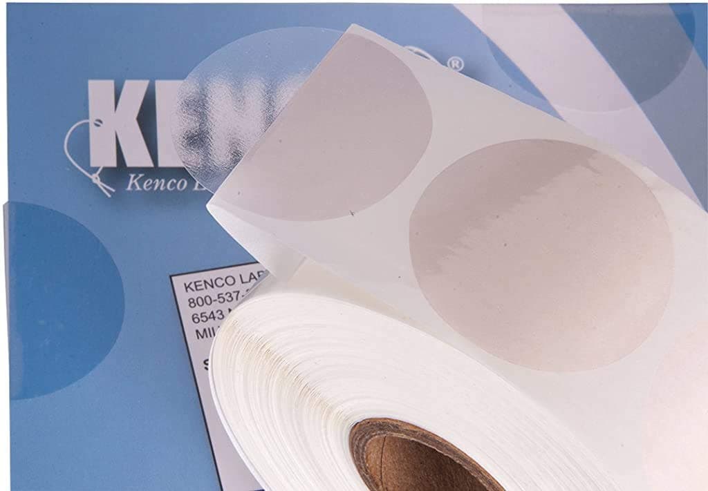 Clear Wafer Package Seals 1" Circle Tab Sticker Labels by Kenco (Clear 1 Inch, 1 Pack)