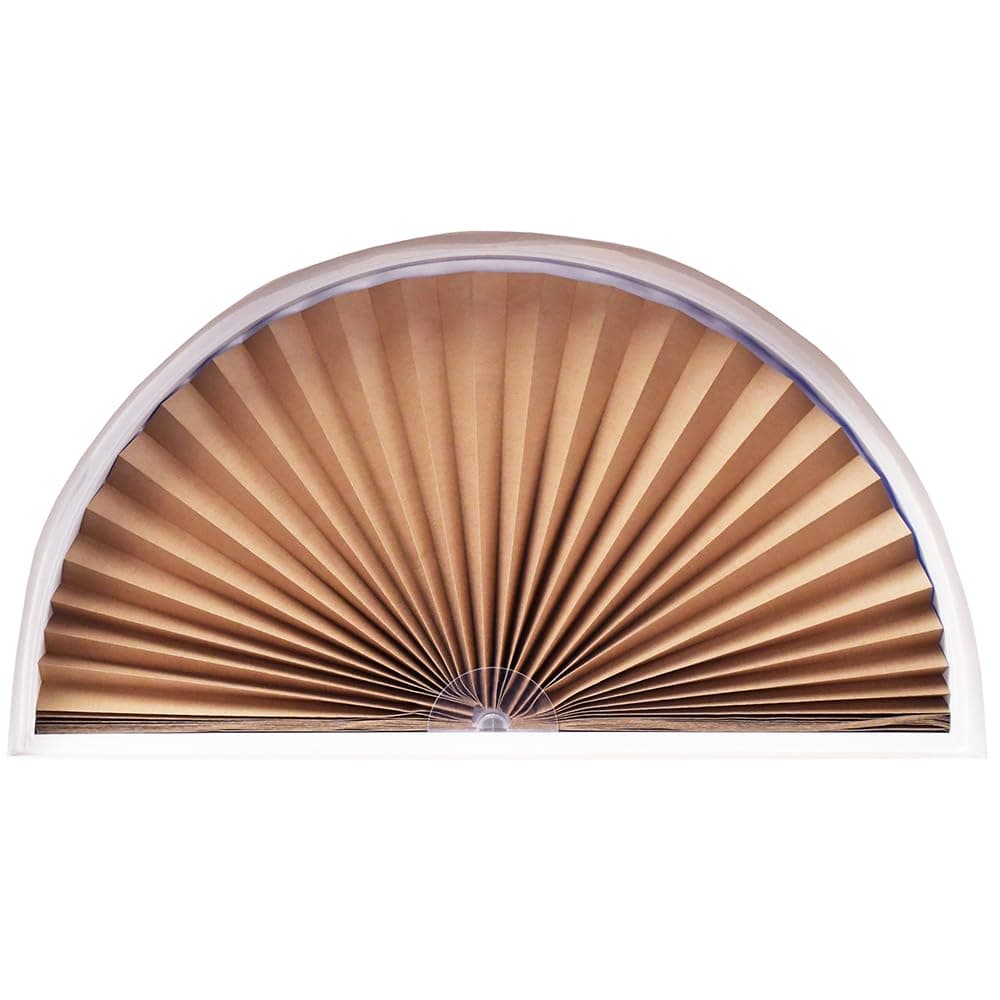 Redi Shade No Tools Original Arch Light Blocking Pleated Fabric Shade Natural, 72" W x 36" H