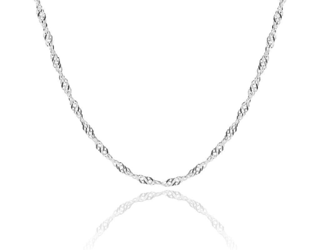 SA Chains1mm thick solid sterling silver 925 Italian SINGAPORE ROPE twisted curb link chain necklace chocker bracelet anklet with spring ring clasp