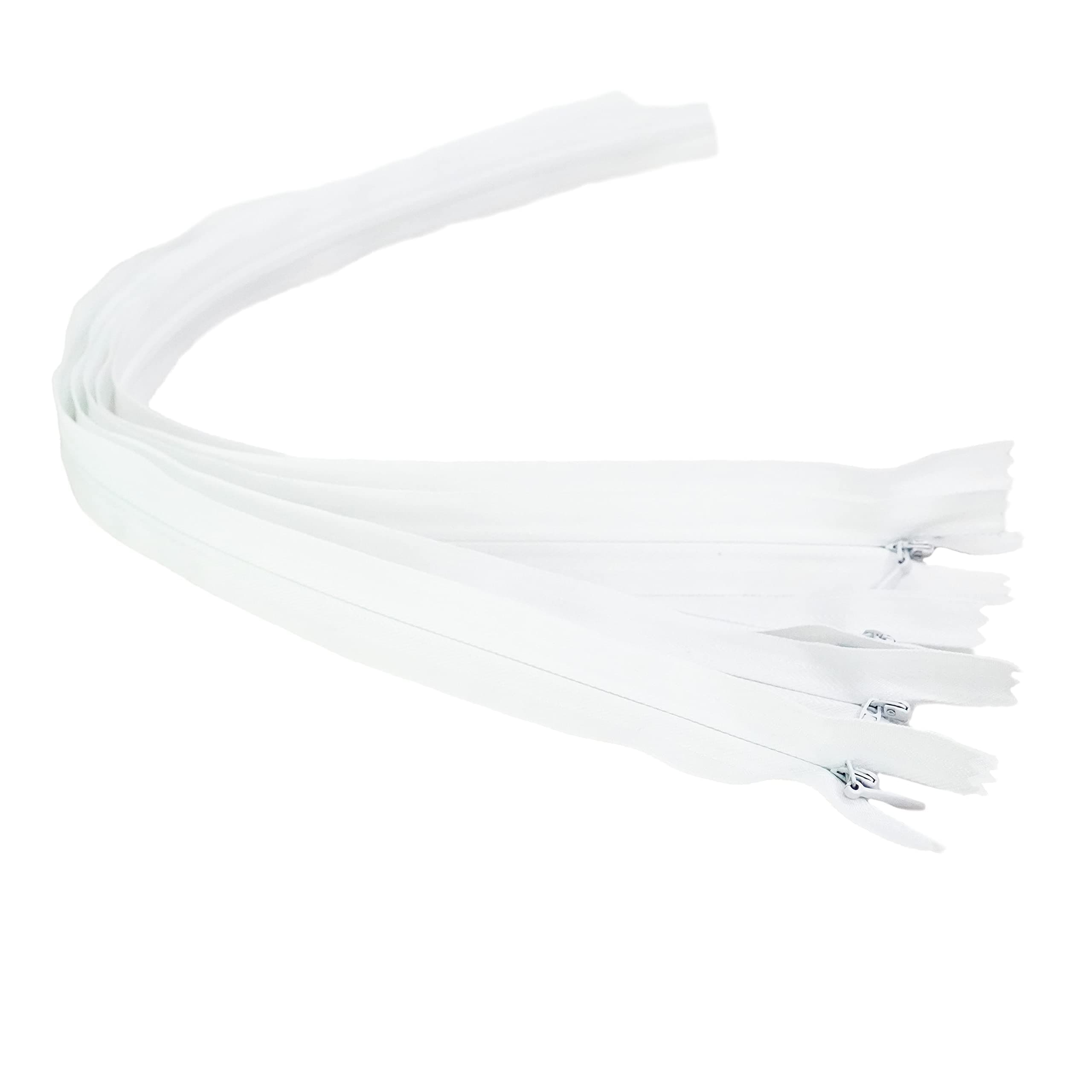 LEDUC Zip-5pc White Invisible zips-Size 60cm