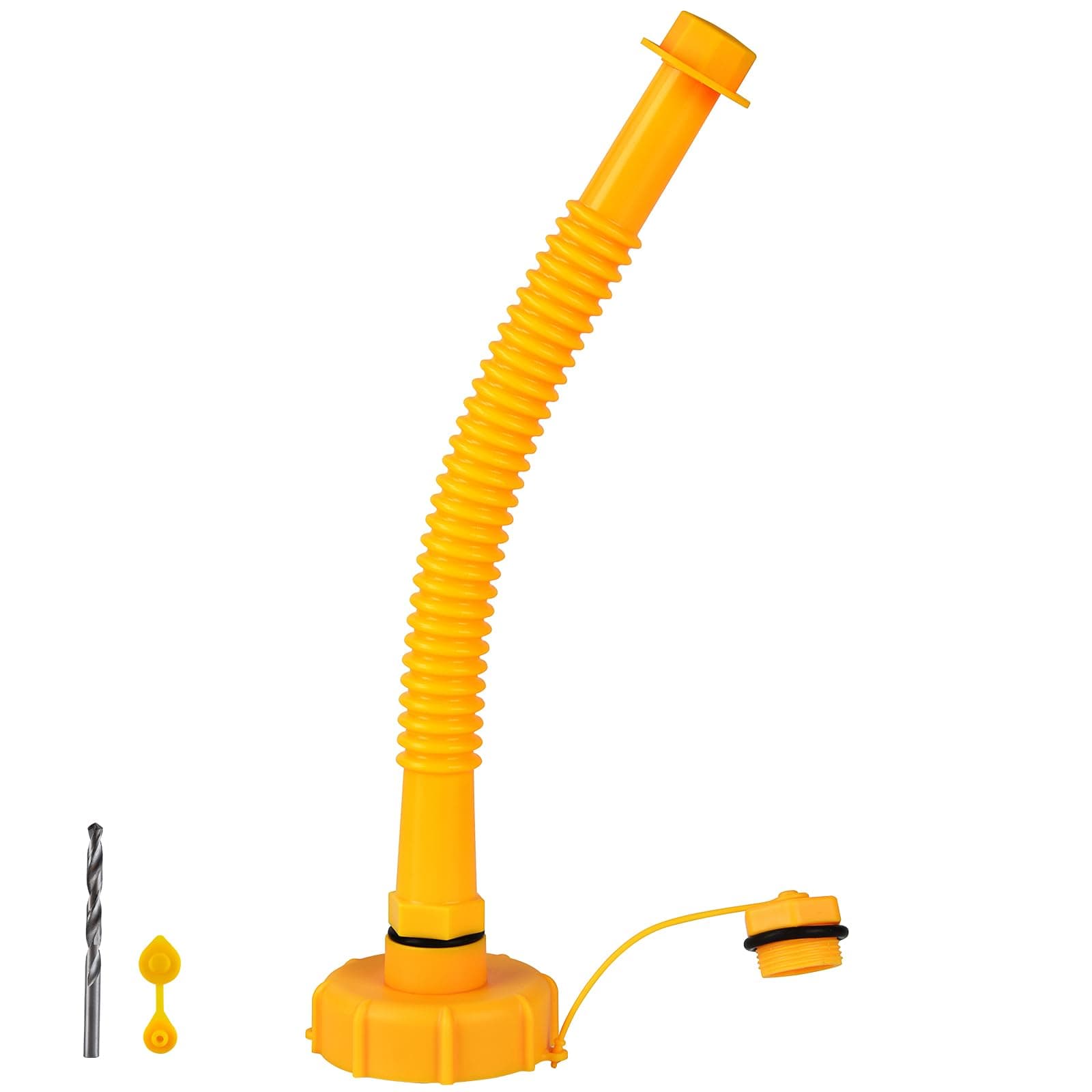 Gas Can Spout Replacement Kit (3-Pack, Yellow) for 1/2/5/10 Gallon Cans - Soft, Flexible Tube for Easy Use
