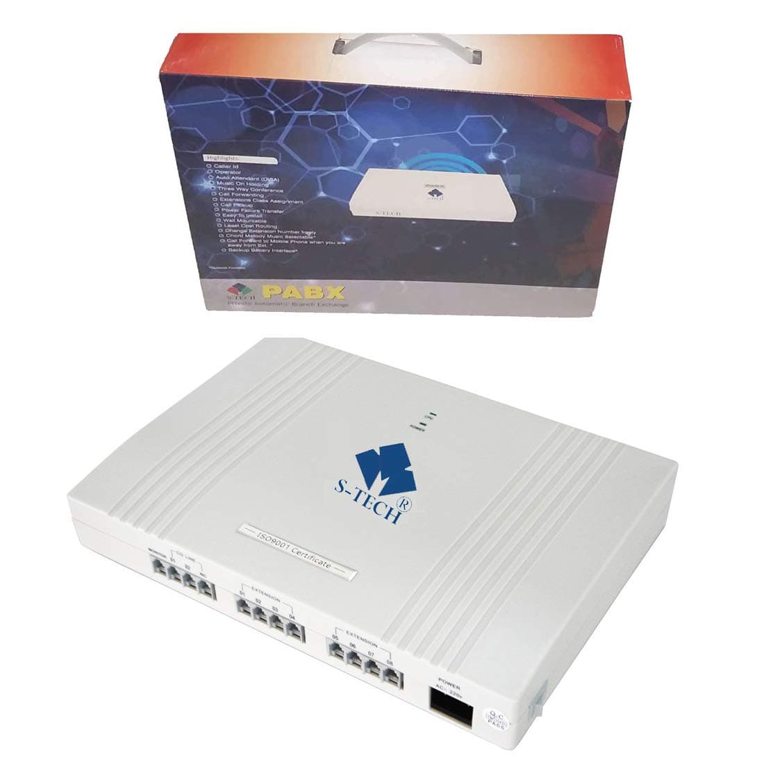 S-TECH EPABX Machine for 3 Main Trunk Lines and 8 Extentions Telephone Intercom System ST Series