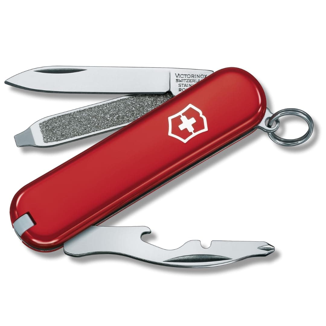 Victorinox Rally Swiss Army Knife Small, Multi Tool, 9 Functions, Bottle Opener, Screwdriver, Red