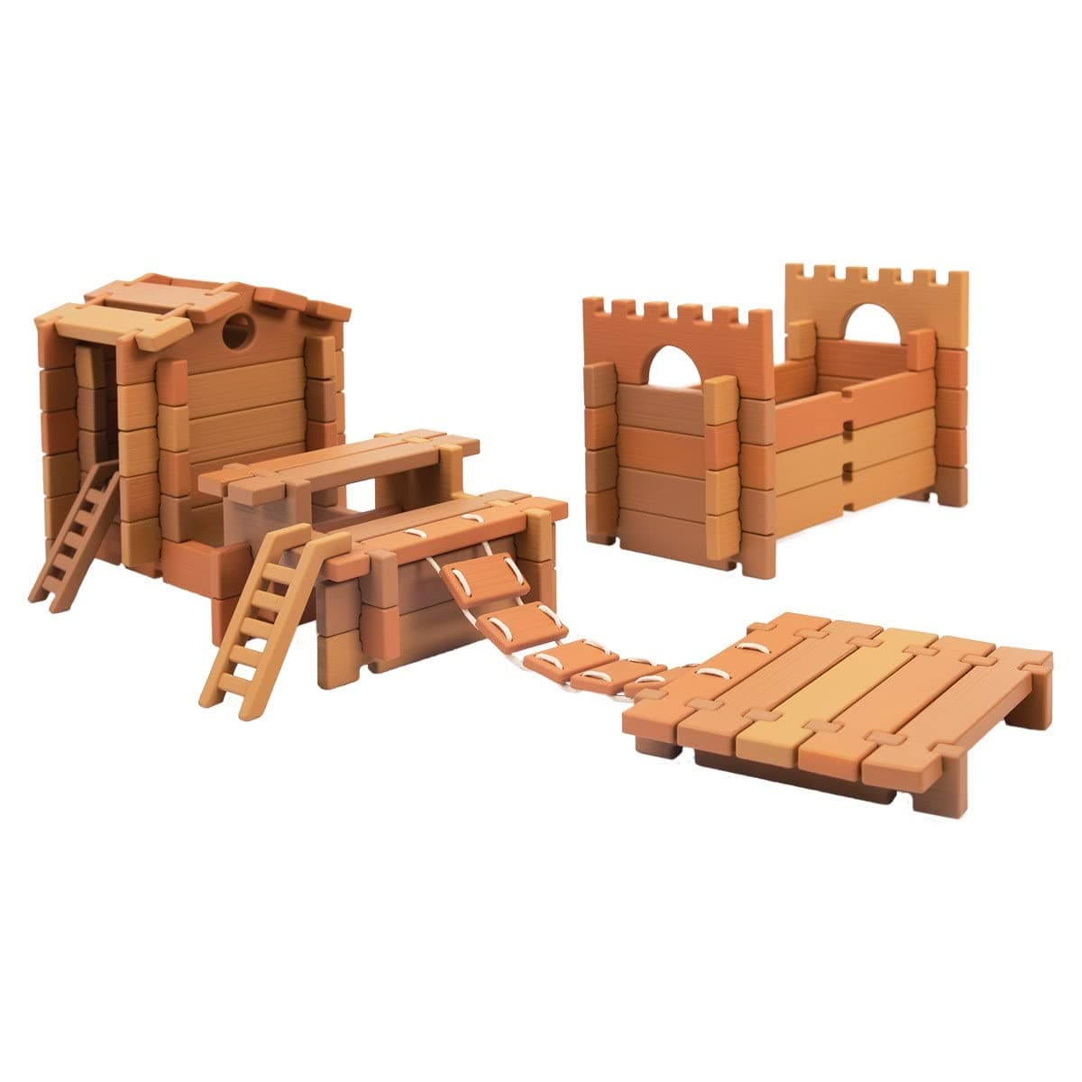 Guidecraft - Tabletop Notch Blocks Western Construction Slats 85 pcs, Multicolor (G6112)