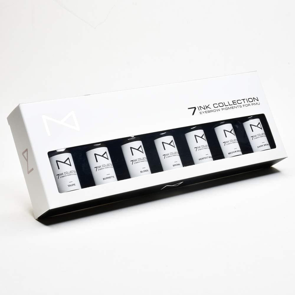 - M - 7Ink Seven Colors Liquid Pigment Ink for Eyebrows - Permanent Makeup Microblading Supplies Kit - Machine Use - Microshading - No Mixing Professionals Only -10ml (Set, 7 Ink Collection Set)