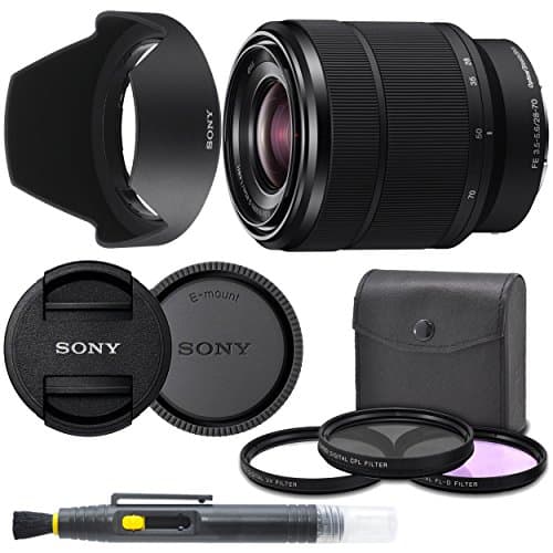 Sony 28-70mm F3.5-5.6 FE OSS Interchangeable Standard Zoom Lens with Pro Starter Kit, Includes: Filter Kit, Front Lens Cap, Rear Lens Cap, Lens Hood and Lens Pen - International Version