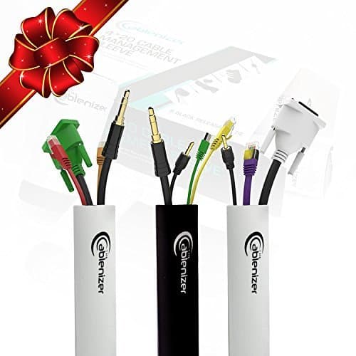 cable organizer by The Cablenizer | Professional Cable Management Sleeve | All your cables in 1 place| Premium Quality | Pack of 4 Full SETS !