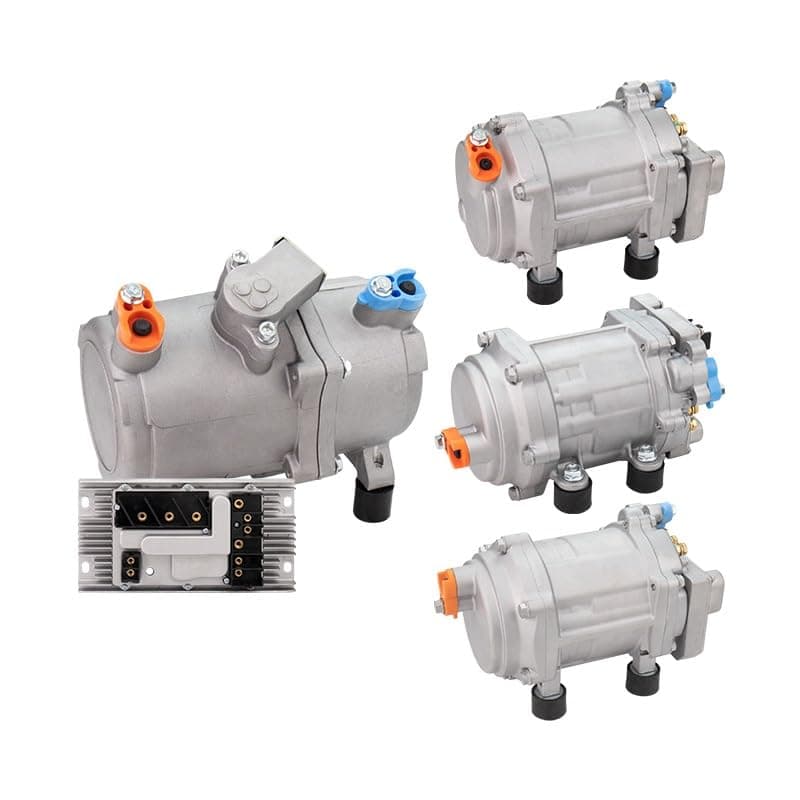 A/C 12V 24V 48V Electric Compressor Set For Auto AC Air Conditioning Car Truck Bus Boat Tractor Shop Automobile Aircon(Q-24V)