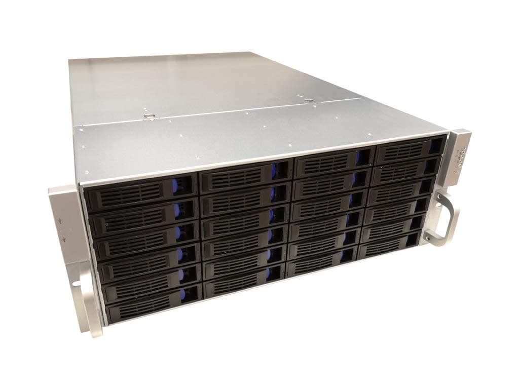 4U Server Case w/ 24x 3.5" Hot-Swappable SATA/SAS Drive Bays, 12Gb/s MiniSAS