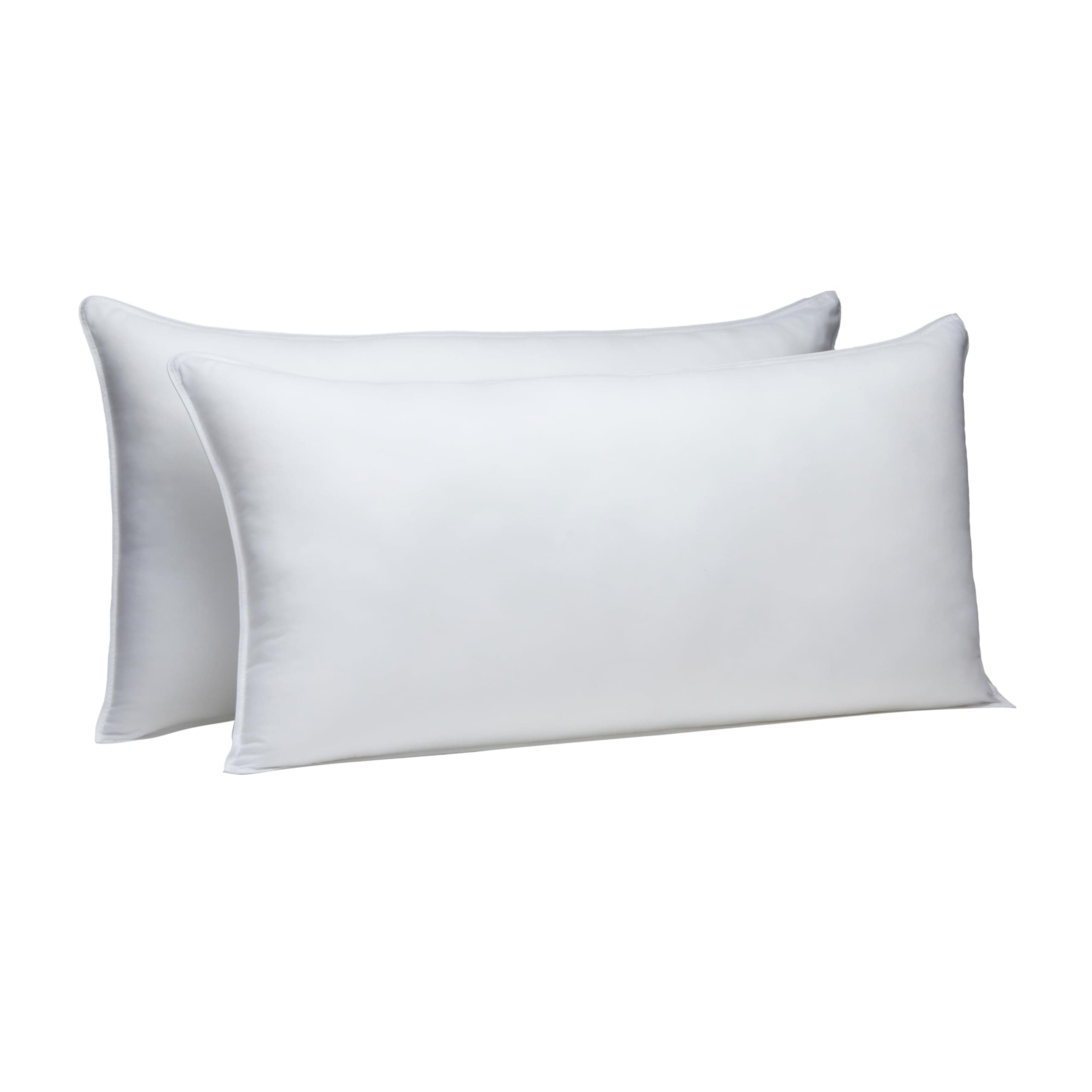 Amazon Basics Down Alternative Bed Pillows, Medium Density for Back and Side Sleepers - King, 2-Pack- White