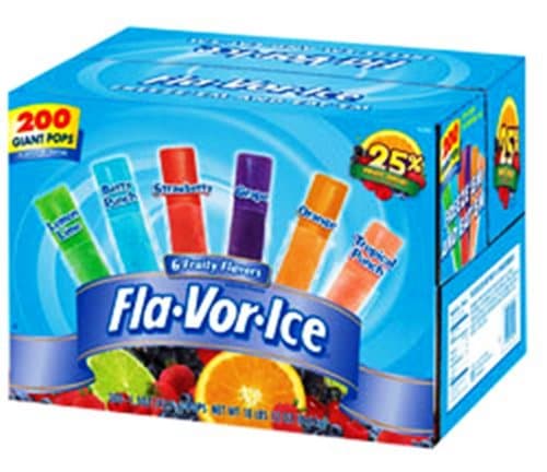 Flavor Ice Plus Assorted Flavors with Juice, 200-Count