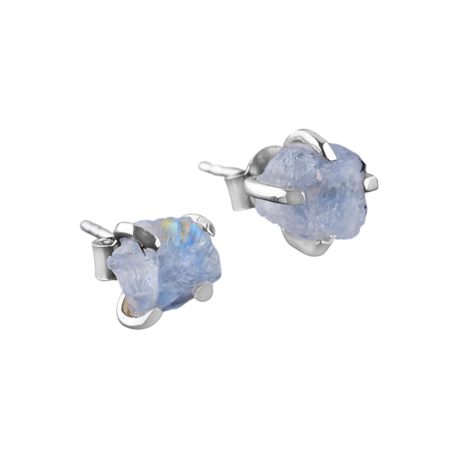 Raw Moonstone Stud Earrings
