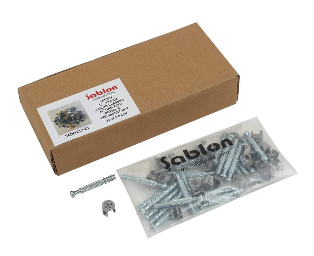 Sablon Minifix 12/12 Cam (Color Classic) Fitting with Dowel 25 Set Pack
