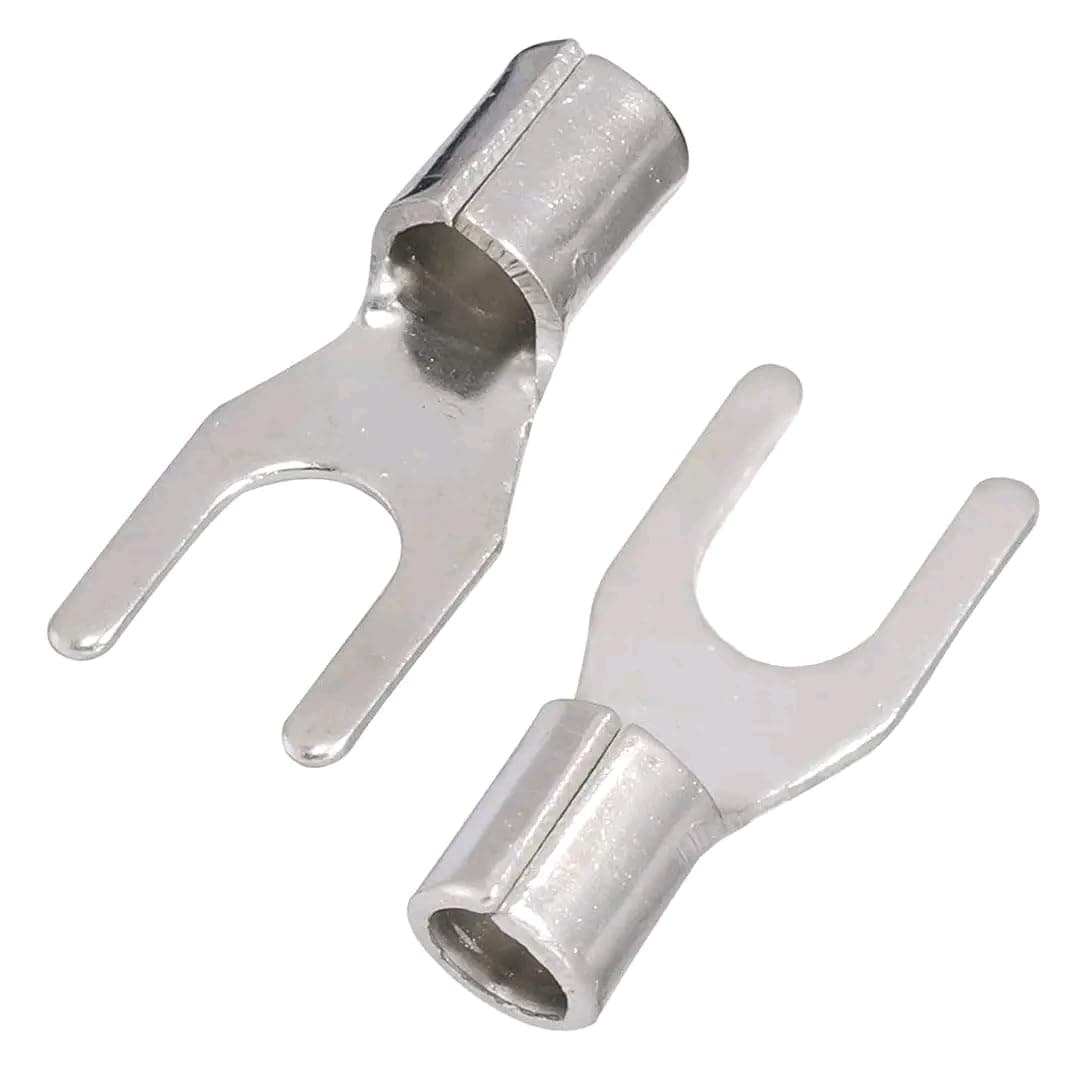 1.5 sq mm Cable Connector Lug Non Insulated Fork Crimp Terminal (PACK OF 50 NOS) Fork Spade U-Type Terminals Copper Cable Lugs Fork Type Size 1.5 sq.mm Fork Spade U-Type Terminals