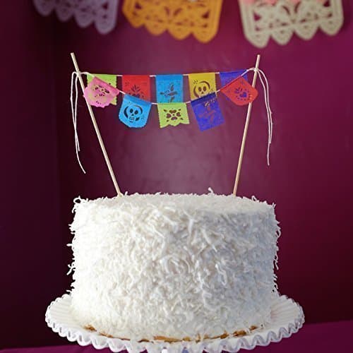 Fiesta Cake Topper - tiny papel picado banners
