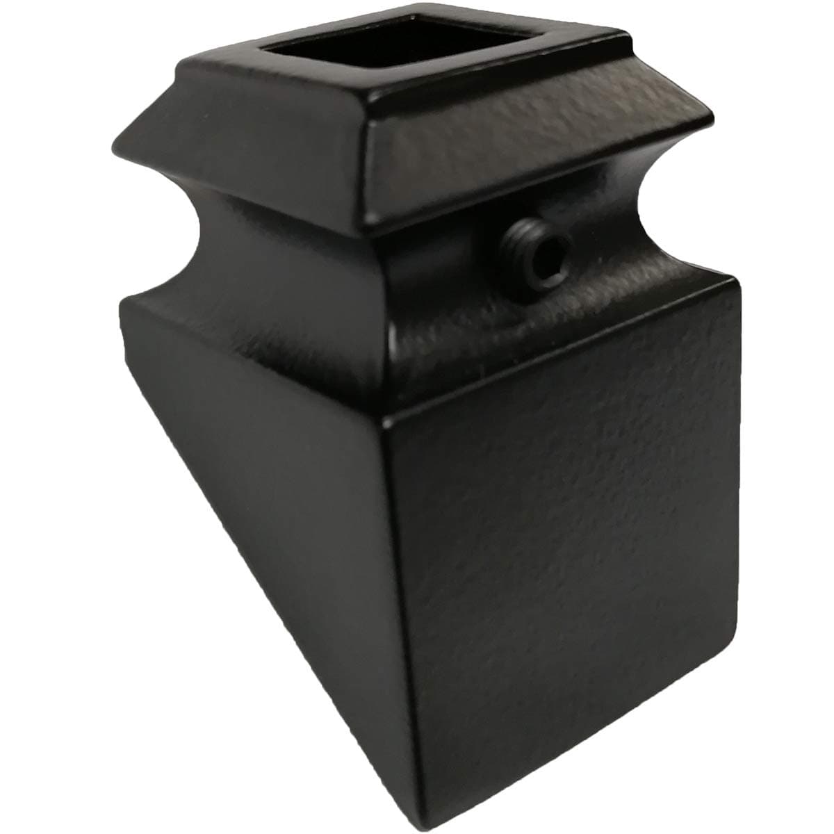 Iron Baluster Shoes (10-Pack) for 1/2" Square Iron Balusters Metal Slant/Angled Shoes (Real Satin Black not Matte or Flat Color)