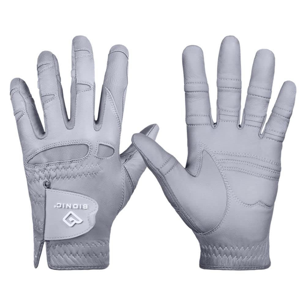 BionicMen's StableGrip 2.0 Grey Golf Glove - Made from Premium Cabretta Leather