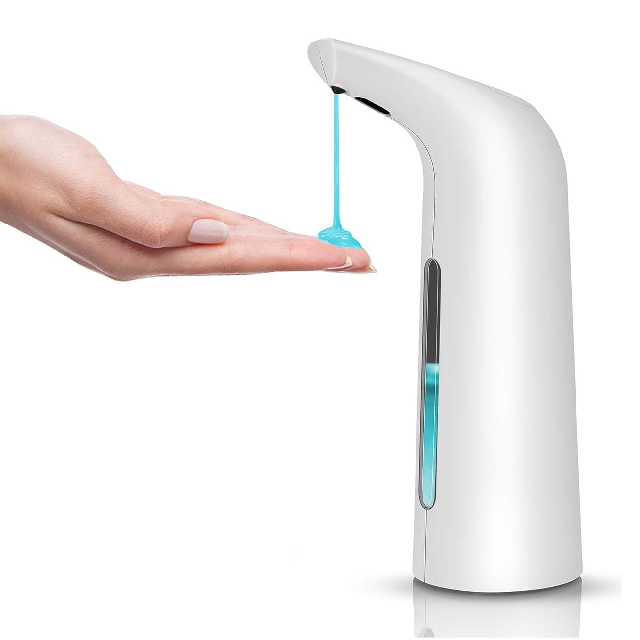 Kosiy Automatic Soap Dispensers, Hands Free Soap Dispenser, Sensor Touchless Battery Operated Liquid Soap Dispenser for Bathroom Kitchen … (White, 400ml)