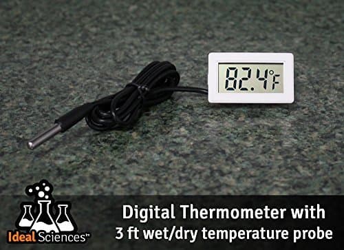 Ideal Sciences Digital Thermometer with 3ft Wet/Dry Temperature Probe
