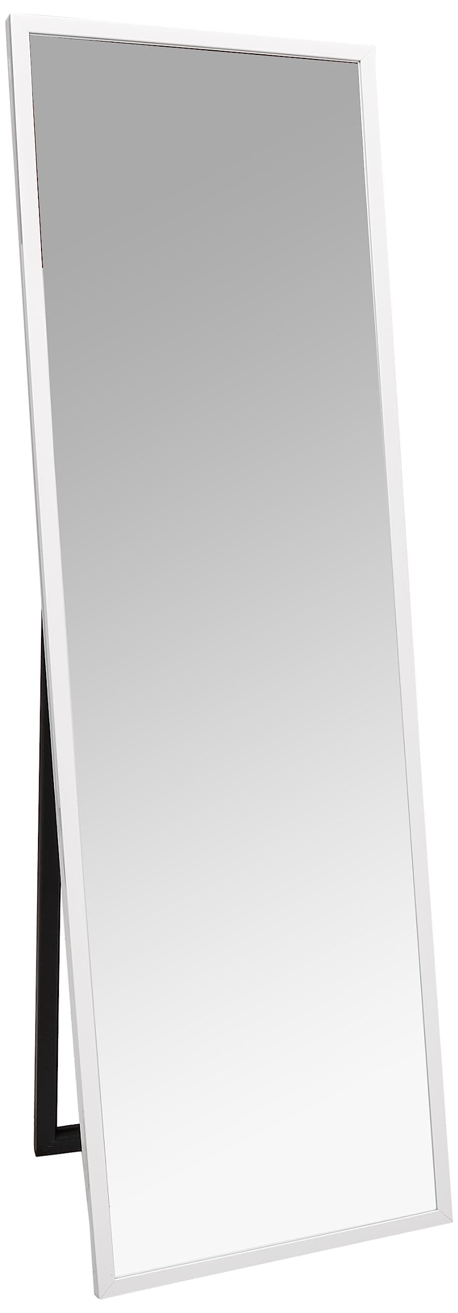 Everly Hart Collection Gallery Solutions 58” L x 17.5”W Framed Free Standing Full Length Mirror with Easel, White