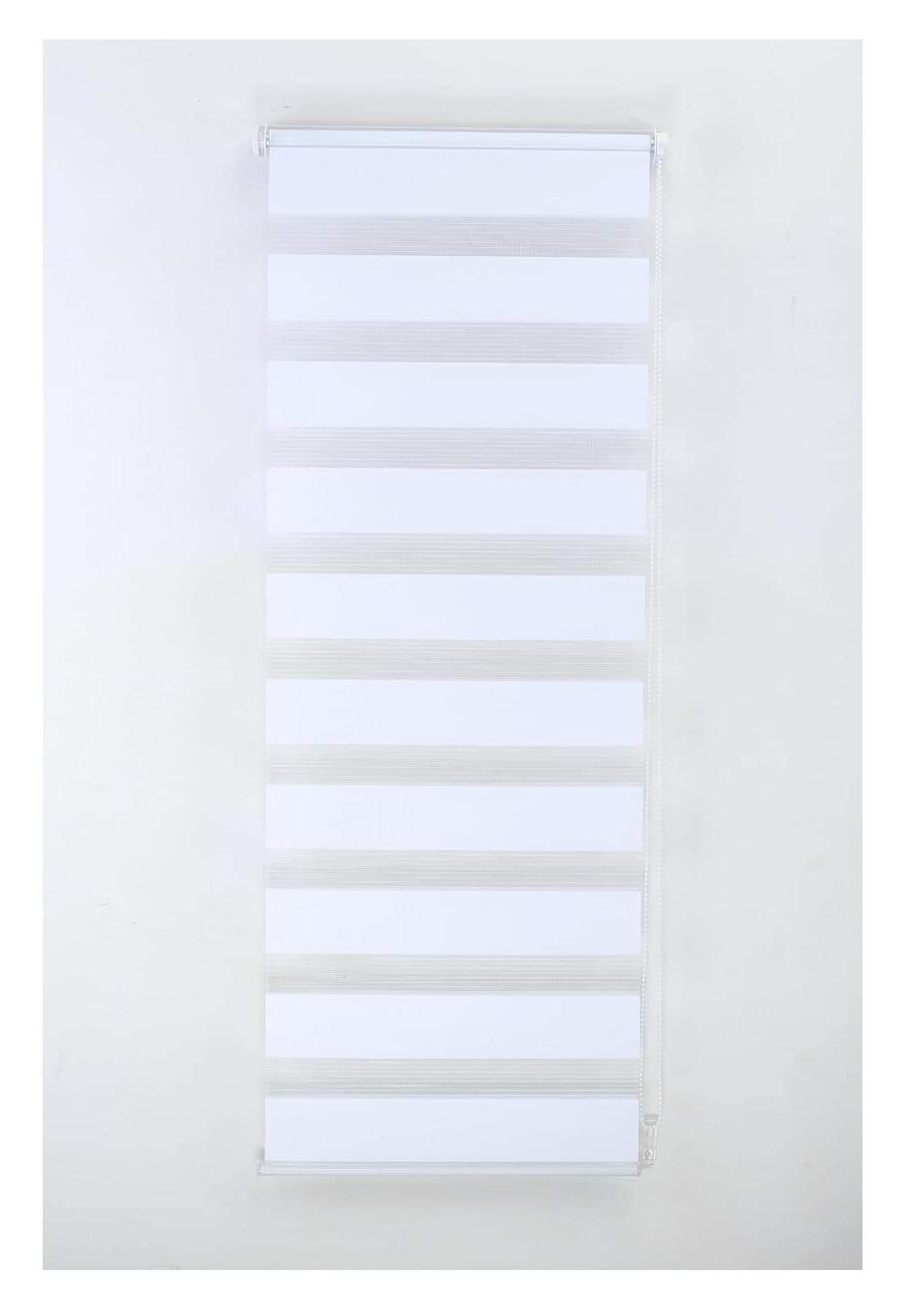 174cm x 165cm - White Curtians - Zebra/Vision Blinds - Double layer Fabric Roller shades - Day and Night Blind for Windows and Doors