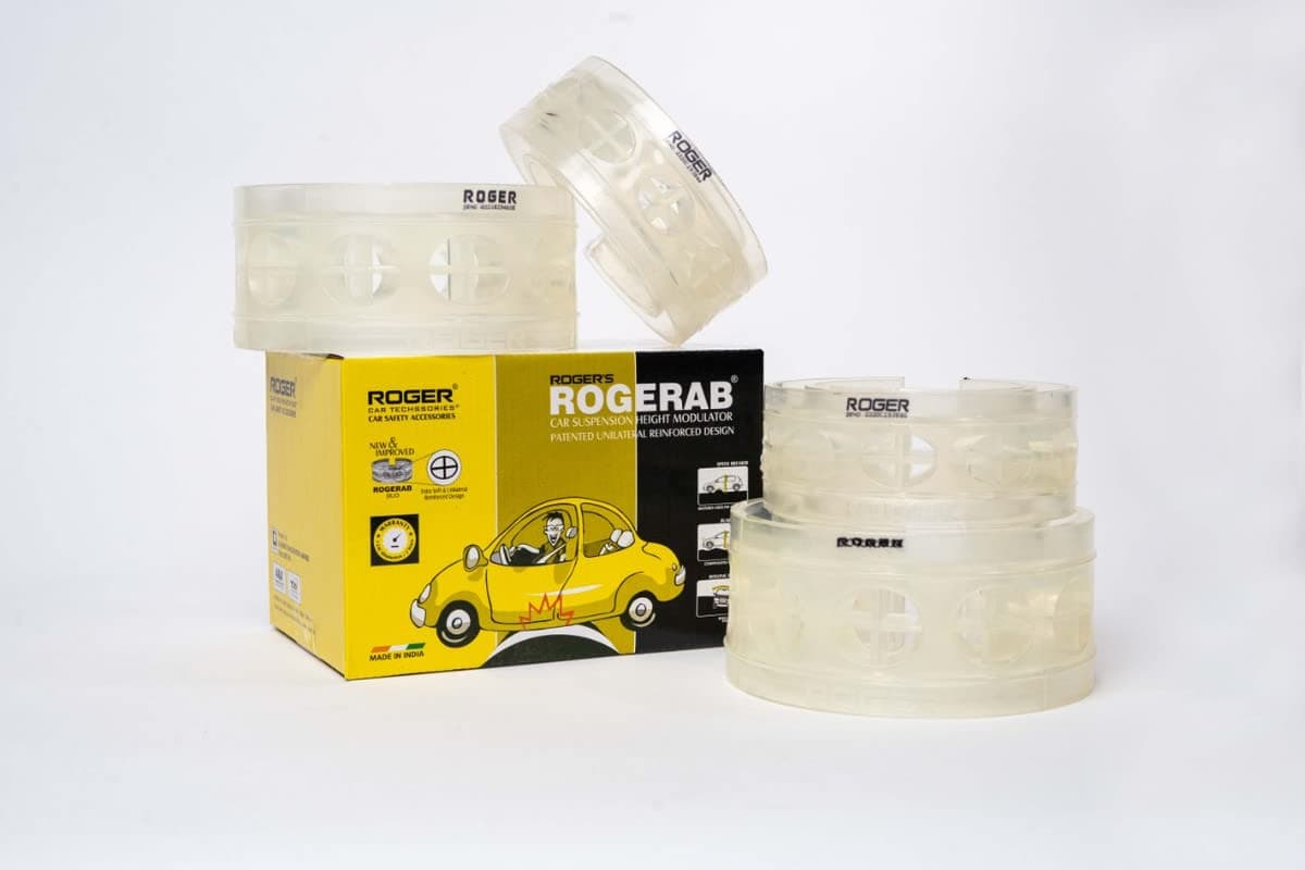 ROGER Rogerab For TOYOTA Etios (4Pcs) Patented,ARAI Tested Car Coil Spring Buffer Kit To Increase Car Height & Comfort.