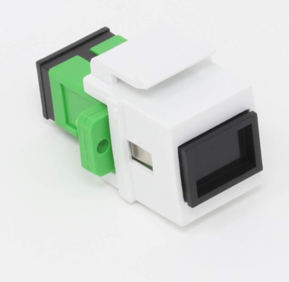 RiteAV Fiber Optic Keystone Coupler SC Singlemode APC White