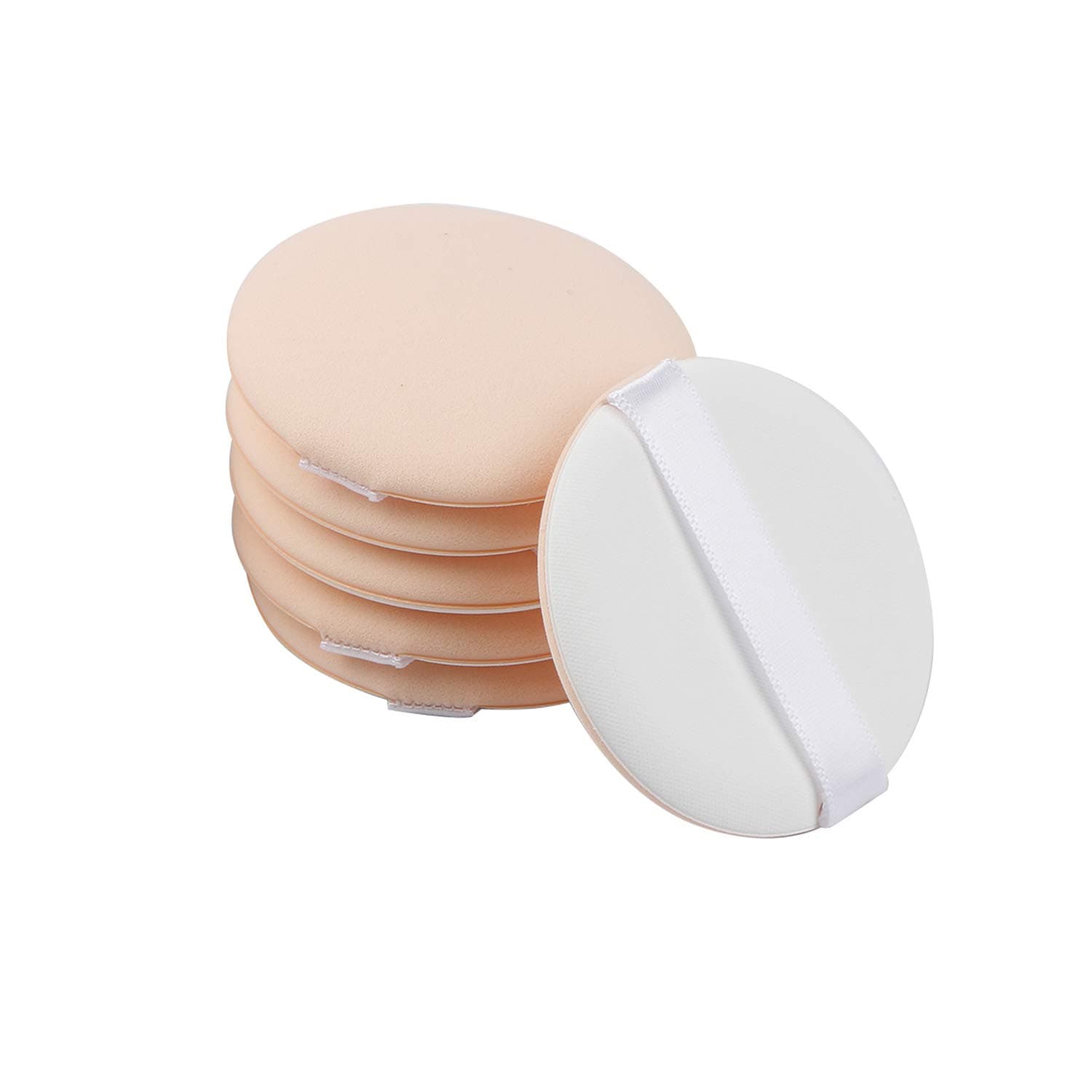 2.2 Inch 6 Pieces Small Makeup Foundation Sponge Air Cushion Powder Puff for Applying BB Cream, Liquid Cream, Shading Loose Powder, Beige