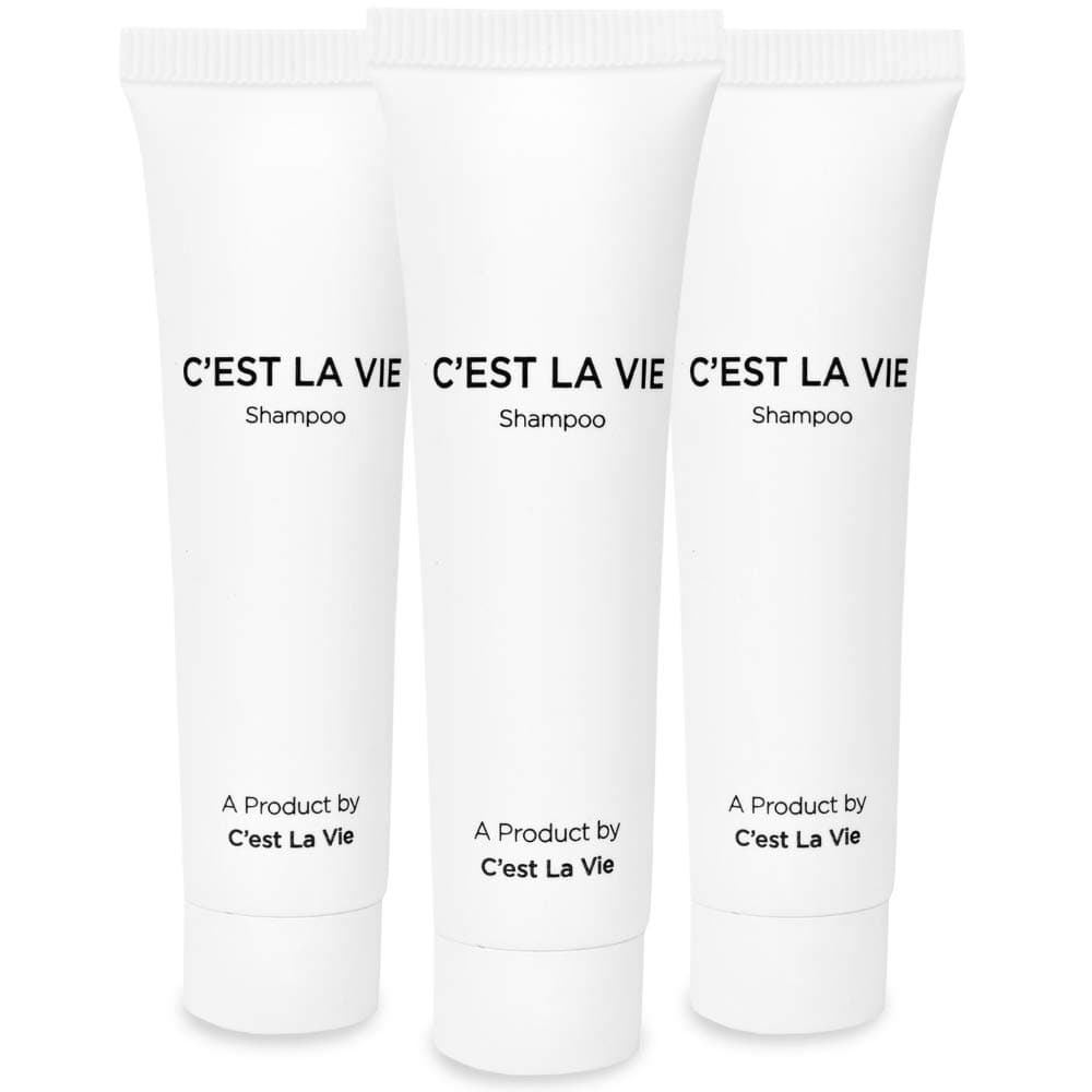 C'est La Vie Fig & Olive Shampoo (50 Pack Bulk), Luxury Hotel Amenities for Guests & Travel, Paraben & Cruelty Free, Eco-friendly Individual Tubes, 0.75 fl oz