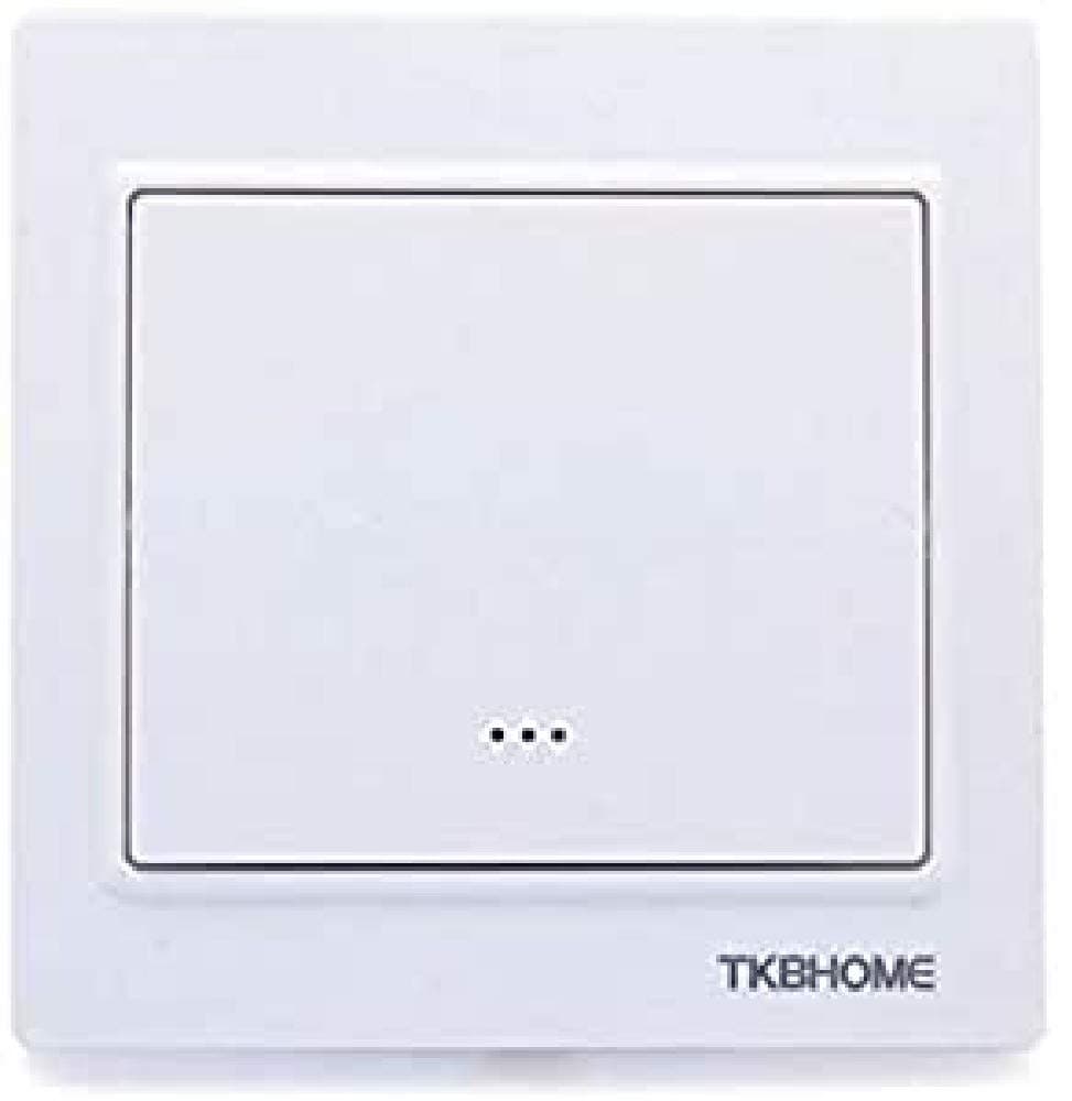 TKB TZ56-S Home Wall Switch with Single Paddle, Cornered Frame, 230 V, White