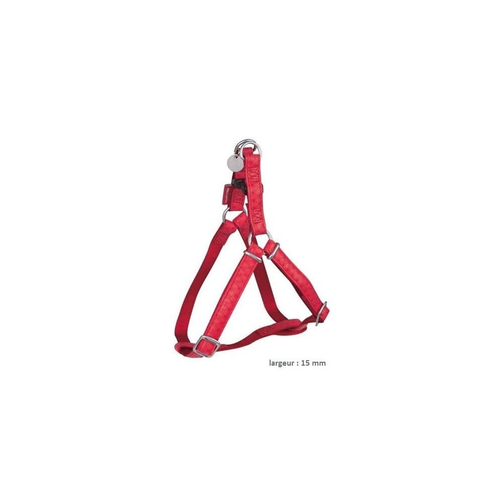 ZoluxMac Leather Dog Adjustable Harness Red 10 mm