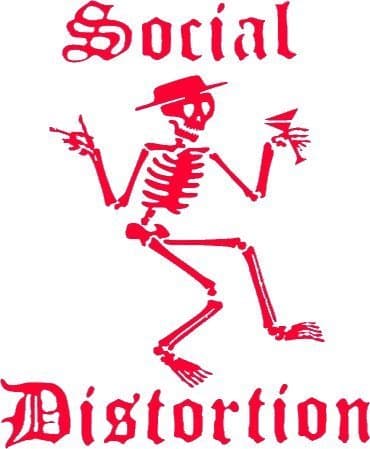 SOCIAL DISTORTION - Skelli - Red Auto Decal Sticker