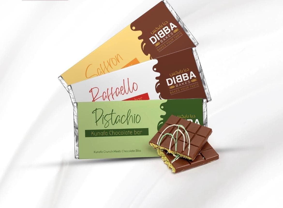 Dibba Kunafa Chocolate bar 160g (160, Assorted) 3 diffrent flavors