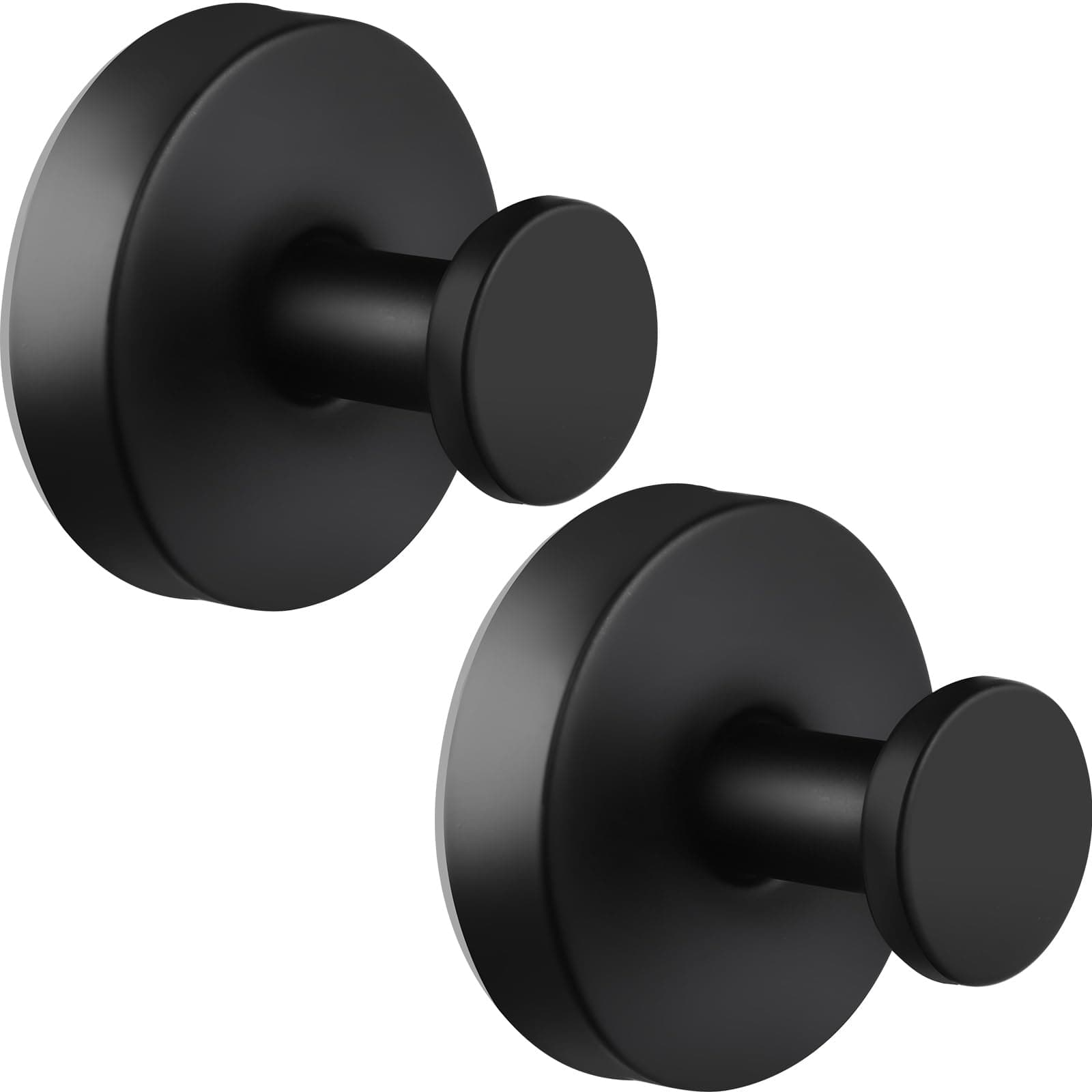 Vacuum Suction Cup Hooks, 2 Pack Stainless Steel Suction Hooks for Shower Bathroom Towel Hook Shower Hooks Holders Hanging Towels, Loofah, Robe, Coat(Black)